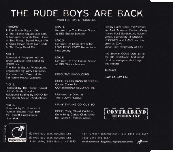 Rude Boy Shaolin : The Rude Boys Are Back (CD, Single)