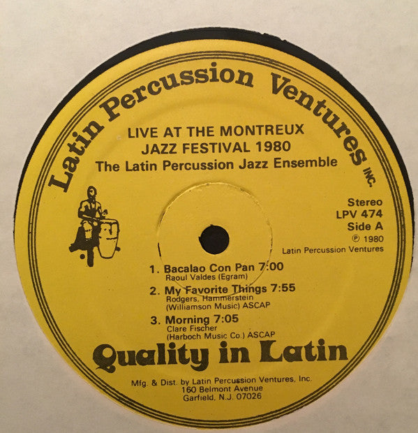 The Latin Percussion Jazz Ensemble : Live At The Montreux Jazz Festival 1980 (LP, Album)