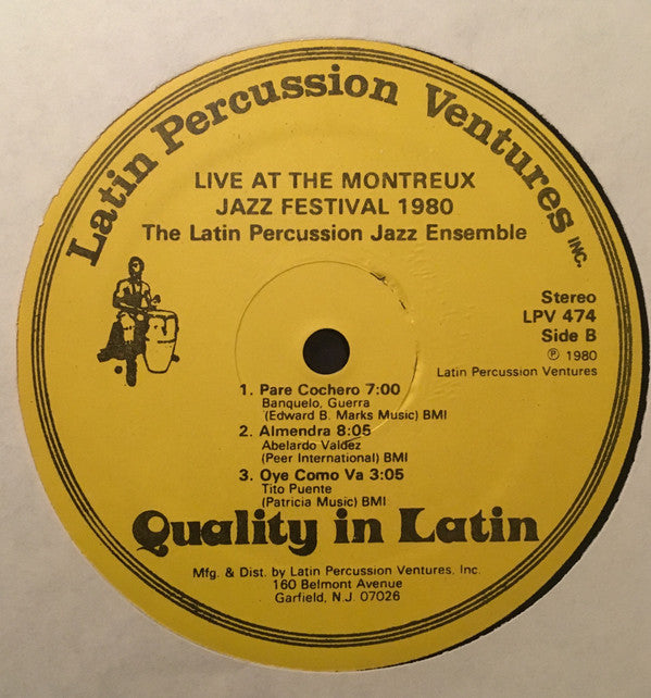 The Latin Percussion Jazz Ensemble : Live At The Montreux Jazz Festival 1980 (LP, Album)