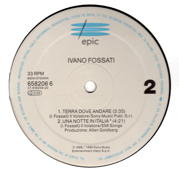 Ivano Fossati : La Canzone Popolare (12", Maxi)