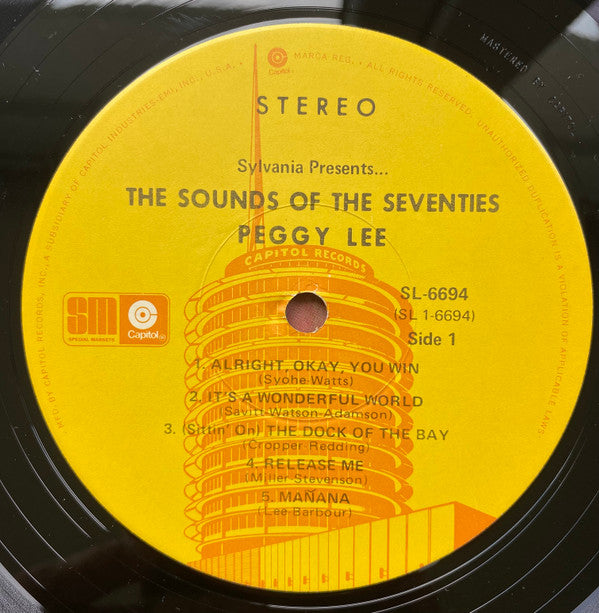 Peggy Lee : Sylvania Presents...The Sounds Of The Seventies (LP, Album, Comp, Ltd)