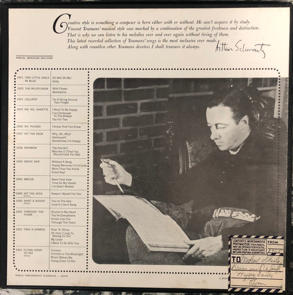 Various : Through The Years With Vincent Youmans (LP, Mono, Box)