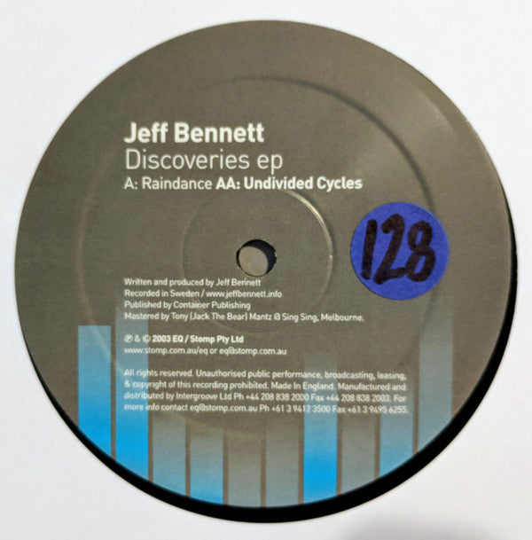 Jeff Bennett : Discoveries EP (12", EP)
