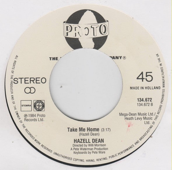 Hazell Dean : Back In My Arms (Once Again) (7", Single)