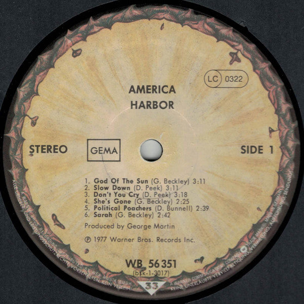 America (2) : Harbor (LP, Album, RE)