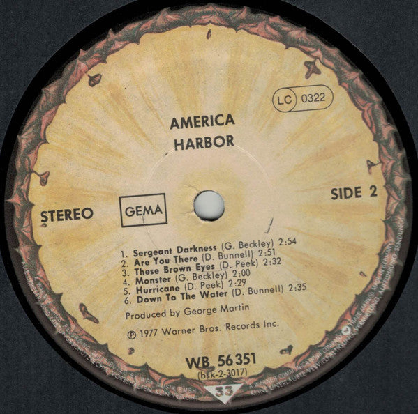 America (2) : Harbor (LP, Album, RE)