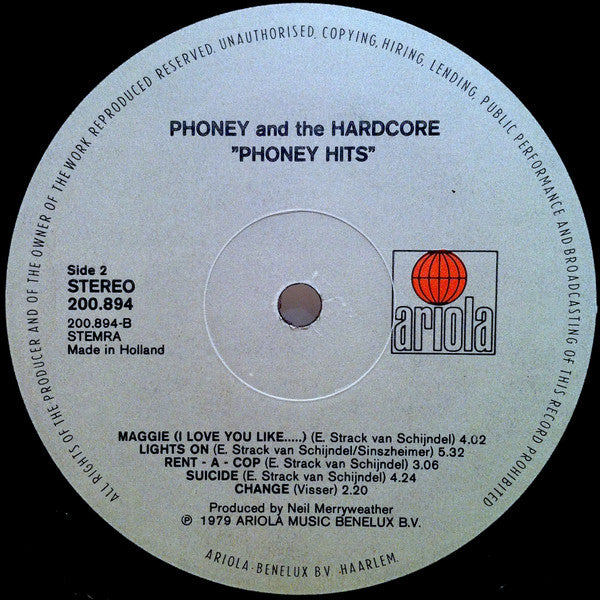 Phoney & The Hardcore : Phoney Hits (LP, Album)