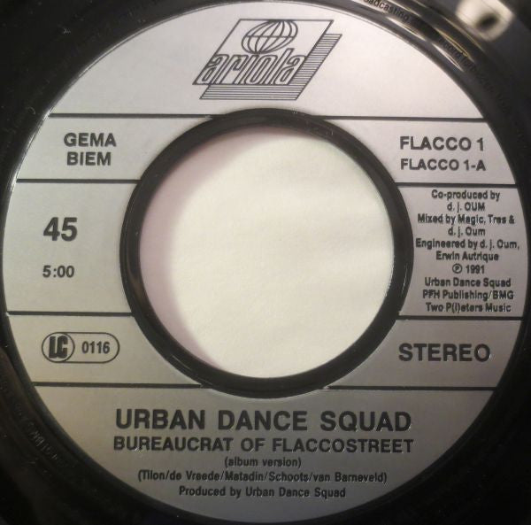 Urban Dance Squad : Bureaucrat Of Flaccostreet (7", Promo)