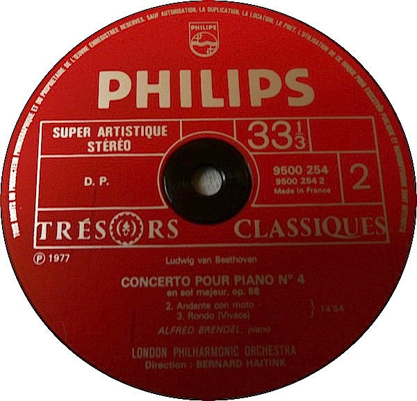 Ludwig van Beethoven - Alfred Brendel, London Philharmonic Orchestra, Bernard Haitink : Concerto Pour Piano N°4 (LP)