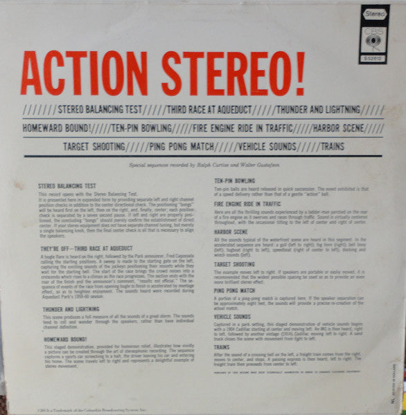 No Artist : Action Stereo ! Adventures In Stereo Sound Effects (LP)