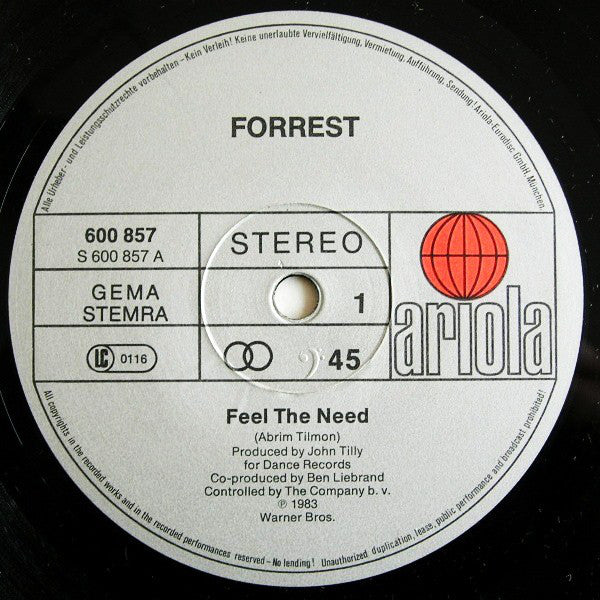 Forrest : Feel The Need (12")