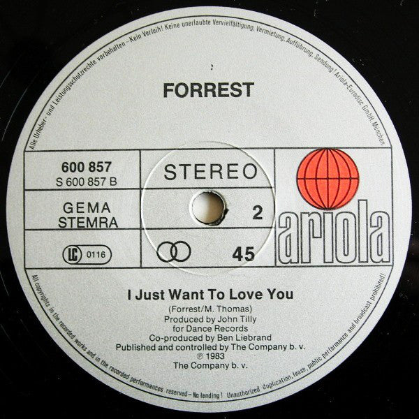 Forrest : Feel The Need (12")