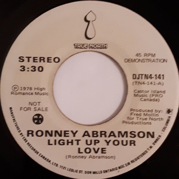 Ronney Abramson : Light Up Your Love (7", Single, Mono, Promo)