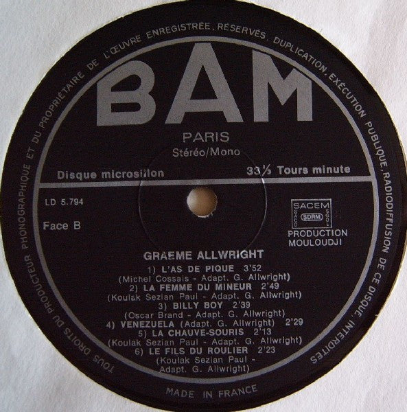 Graeme Allwright : Graeme Allwright (LP, Album, RE)
