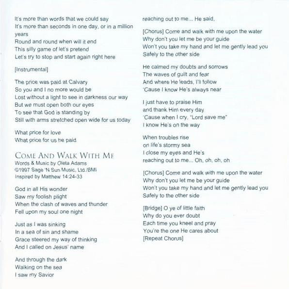 Oleta Adams : Come Walk With Me (CD, Album)