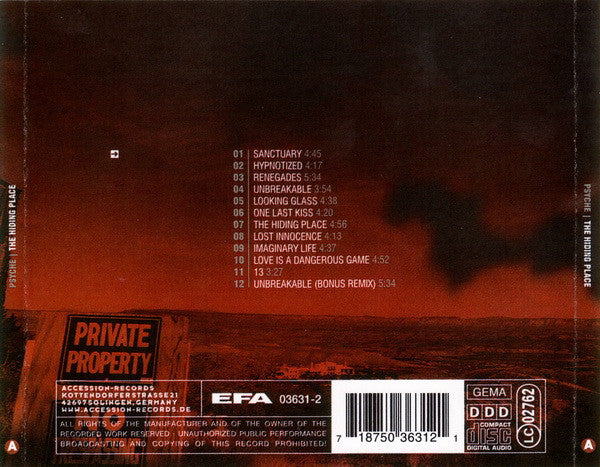 Psyche (2) : The Hiding Place (CD, Album)