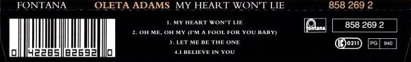 Oleta Adams : My Heart Won't Lie (CD, Single)