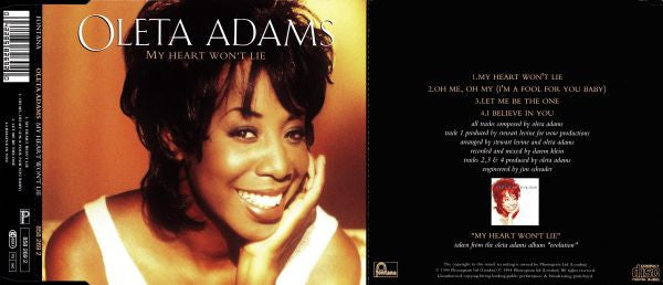 Oleta Adams : My Heart Won't Lie (CD, Single)
