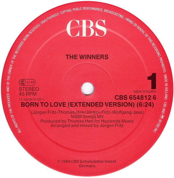 The Winners (4) : Born To Love (12", Maxi)