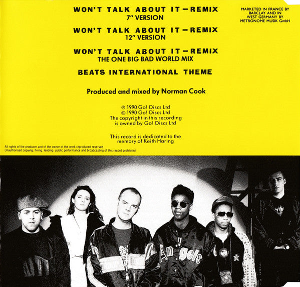 Beats International : Won't Talk About It (CD, Maxi)
