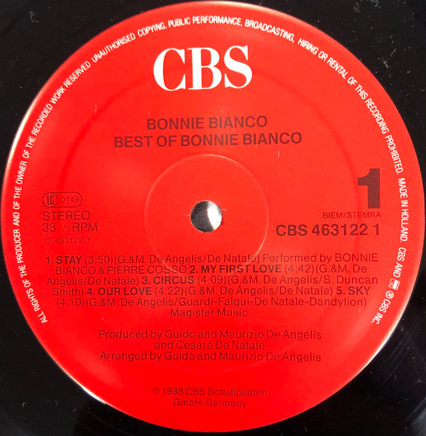 Bonnie Bianco : Best Of Bonnie Bianco (LP, Comp)