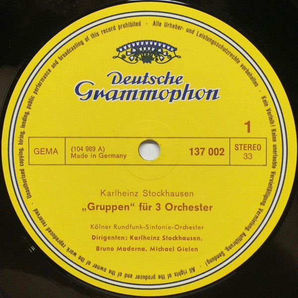 Karlheinz Stockhausen : Gruppen • Carré (LP, Album, RE)