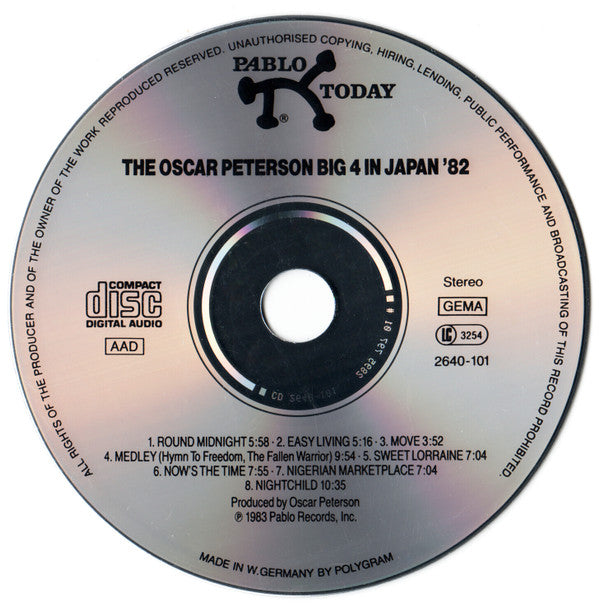 The Oscar Peterson Big 4 : Freedom Song (The Oscar Peterson Big 4 In Japan '82) (CD, Album, RE)