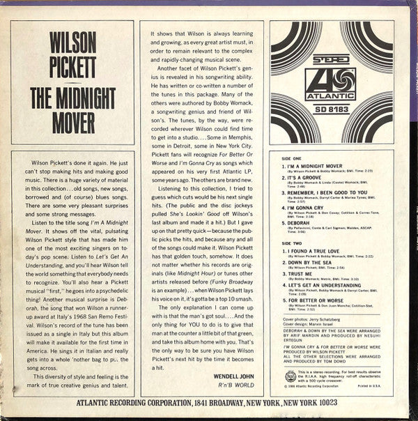 Wilson Pickett : The Midnight Mover (LP, Album, CT )