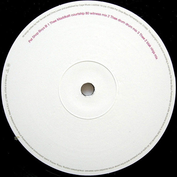 Pet Shop Boys : I Don't Know What You Want But I Can't Give It Any More (12")