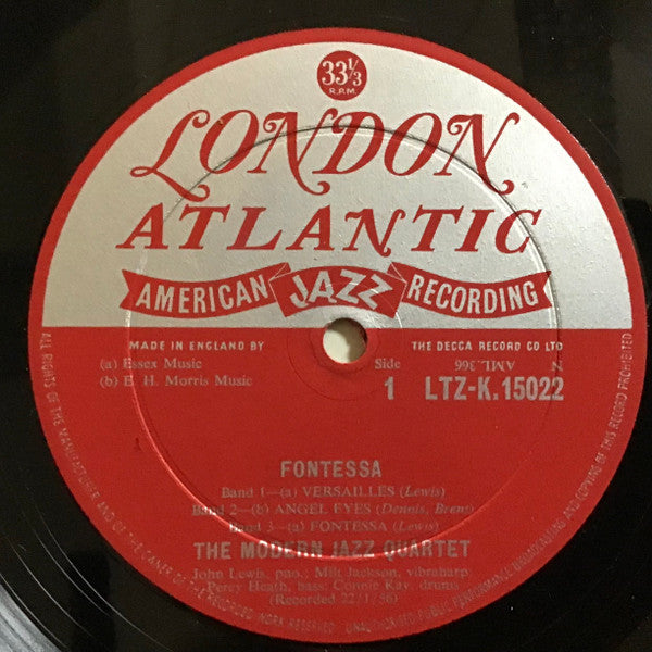 The Modern Jazz Quartet : Fontessa (LP, Album, Mono, RP, Blu)