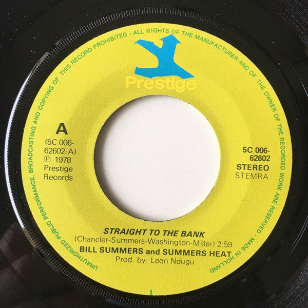Bill Summers & Summers Heat : Straight To The Bank (7")