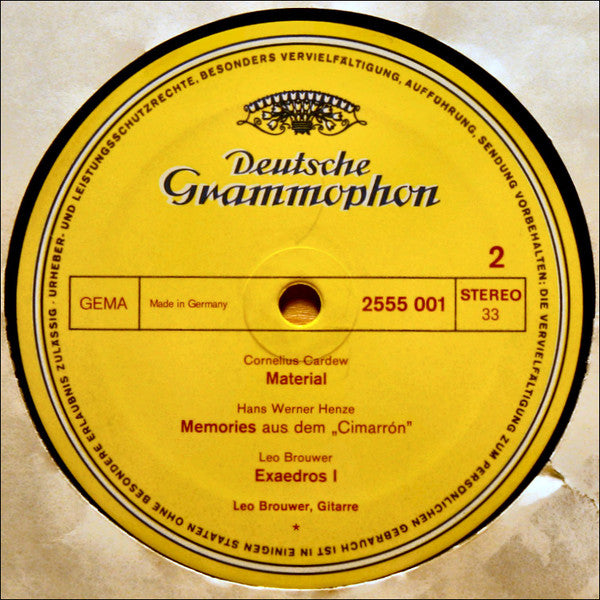 Leo Brouwer, Gaspar Sanz, Luis de Narváez, Fernando Sor, Cornelius Cardew, Hans Werner Henze : Werke Für Gitarre Solo (LP, Album)