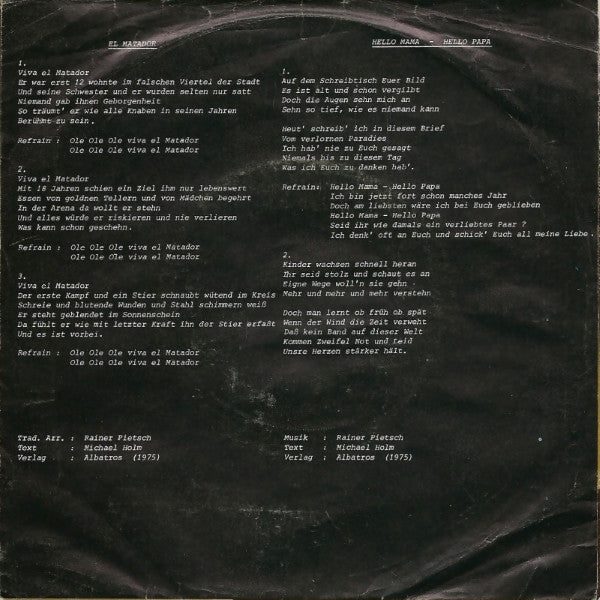 Michael Holm : El Matador (7", Single)