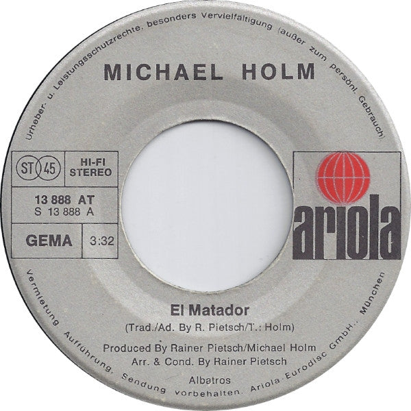 Michael Holm : El Matador (7", Single)