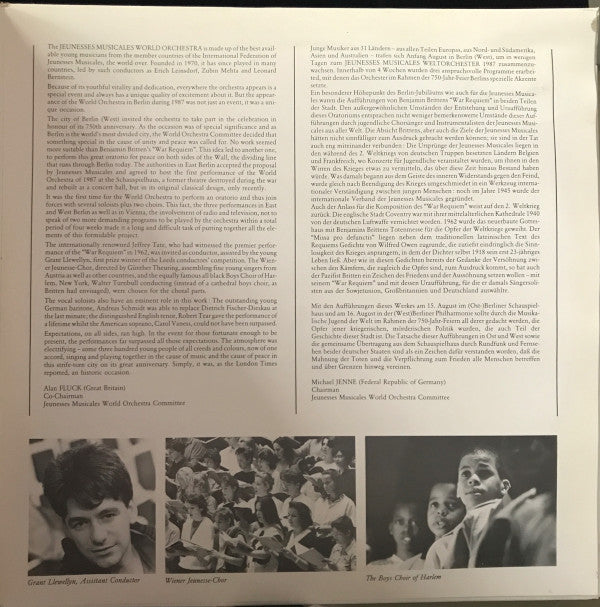 Benjamin Britten, Orchestre Mondial Des Jeunesses Musicales : War Requiem (2xLP)