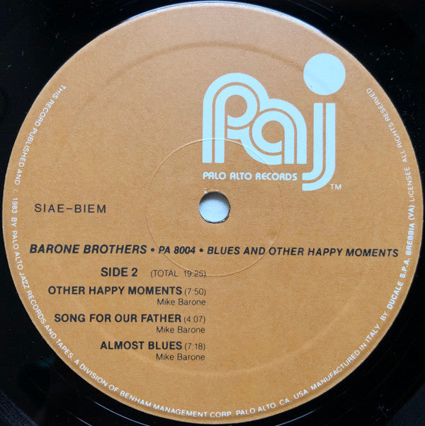 The Barone Brothers : Blues & Other Happy Moments (LP, Album)