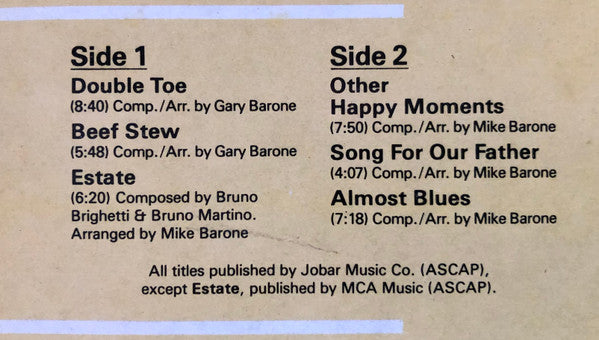 The Barone Brothers : Blues & Other Happy Moments (LP, Album)