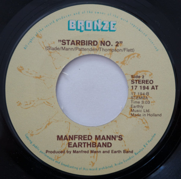 Manfred Mann's Earth Band : Blinded By The Light (7", Single)
