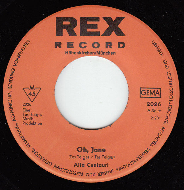 Alfa Centauri : Oh, Jane (7", Single)