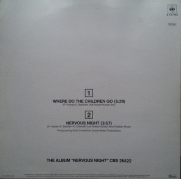 Hooters* : Where Do The Children Go / Nervous Night (12", Maxi)