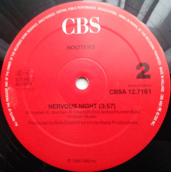 Hooters* : Where Do The Children Go / Nervous Night (12", Maxi)