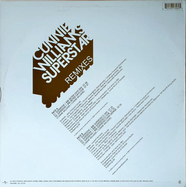 Cunnie Williams : Superstar (Remixes) (12")