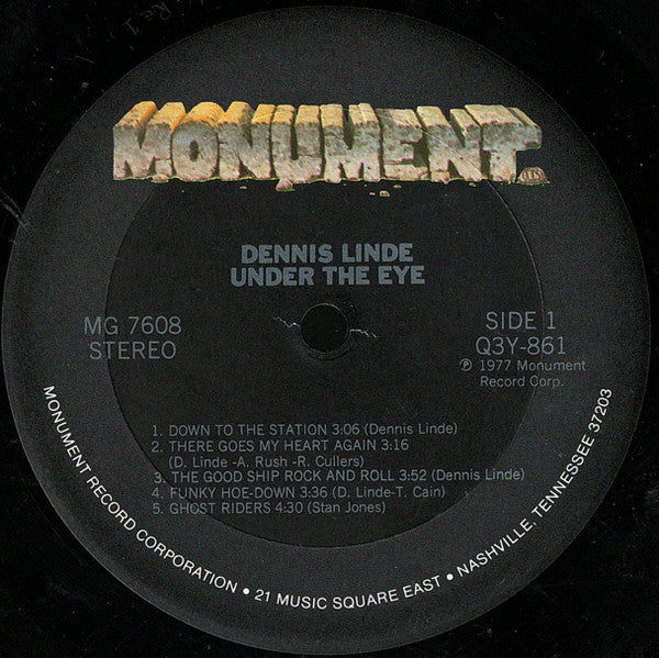 Dennis Linde : Under The Eye (LP, Album, Ter)