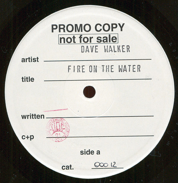 Dave Walker : Fire On The Water (12", Promo)