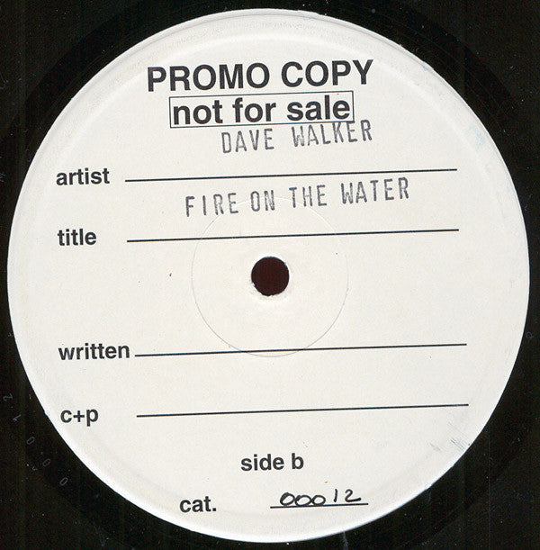 Dave Walker : Fire On The Water (12", Promo)