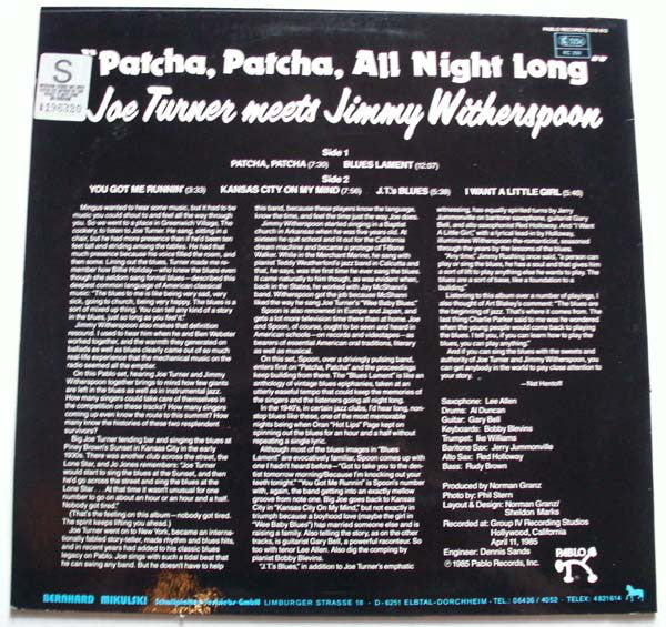 Big Joe Turner Meets Jimmy Witherspoon : Patcha, Patcha, All Night Long (LP, Album)