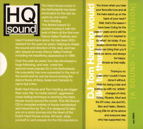 Tom Harding : HQ Sound [A Sound > The Vision] (CD, Mixed)