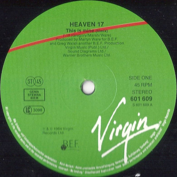 Heaven 17 : This Is Mine (Extended Version) (12")