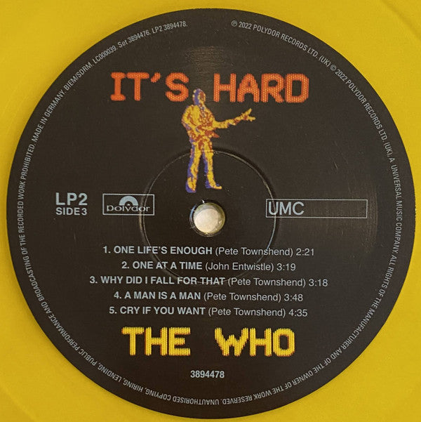 The Who : It's Hard (LP, Ora + LP, Yel + Album, RSD, Ltd, RE, RM, 40t)