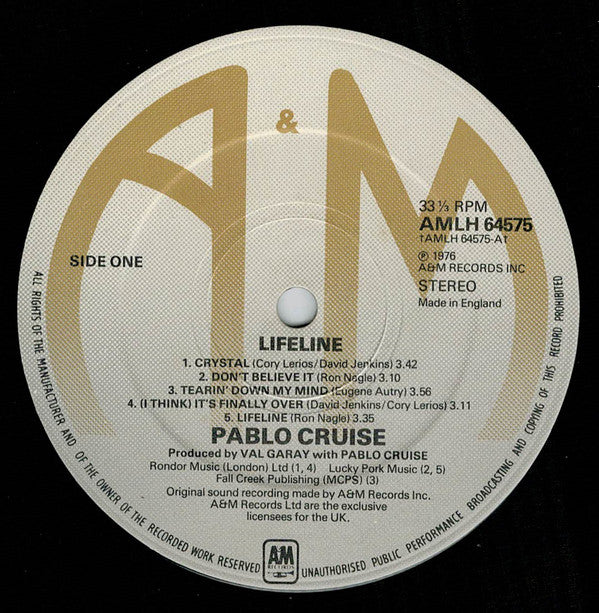 Pablo Cruise : Lifeline (LP, Album)